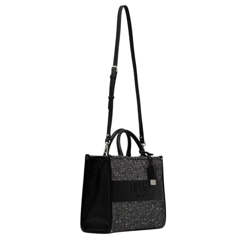 Borsa Donna a mano, con inserti lisci e tracolla rimovibile